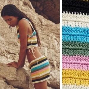 Zara Striped Crochet Shorts, Size M